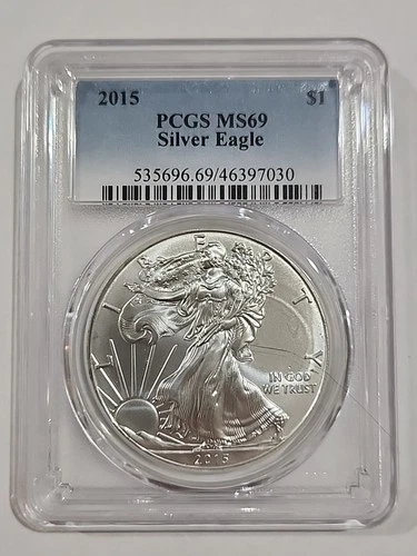 2015 $1 Silver Eagle PCGS MS69 1oz .999 Fine Silver