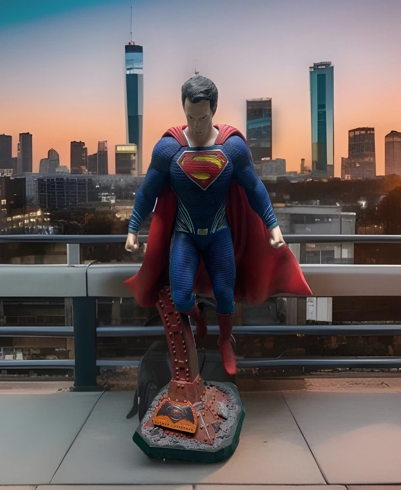 Batman v Superman Dawn of Justice Superman en estatua de acero doblado 14” Muckle 2016 Foto 4 de 4