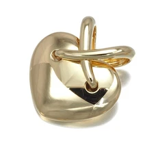 Auth CHAUMET Pendant Liens Crossed Heart LM 18K 750 Yellow Gold
