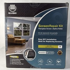 Maishi Screen Repair Kit 48" x 118" Fiberglass Mesh Window Door DIY Replacement.