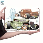 Vintage Hot Rods Tin Metal Signs Home Décor Retro Automotive Art with Classic Ca