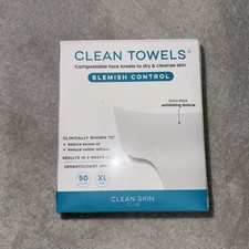 Clean Skin Club Blemish Control Face Towels 50 Ct XL Sealed