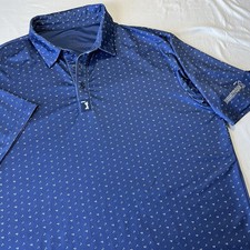 Bogey Bros Shirt Mens XL Blue Big Numbers Golf Polo Performance Stretch READ