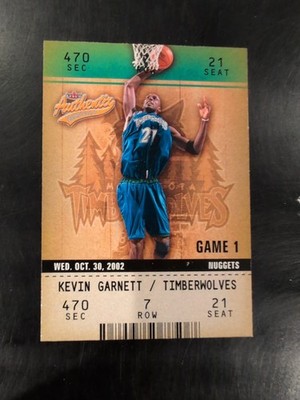 2002-03 Fleer Authentix #31 Kevin Garnett HOF Minnesota Timberwolves Basketball