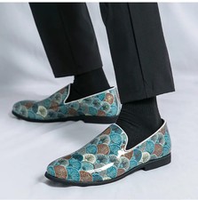 Nightclub Party Shoes Men Leather Pointed Toe Slip on Oxfords Casual Dress Shoes