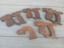 5 Antique Disston Wooden Hand Saw Handles