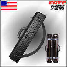 Pool Cue Case Hard Shell Billiard Stick Bag Leather Handle 4x4 with 10 Slots