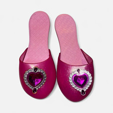Melissa and Doug Pink/Purple Flats Heart Rhinestone Closed Toe Dress Up Shoes
