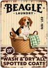 Vintage Funny Beagle Laundry Aluminum Tin Sign Wall Decor 8x12 Inch