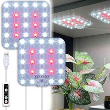 Full Spectrum LED Grow Light for Indoor Plants, 2 Panels 10W with 6/12/16H Timer