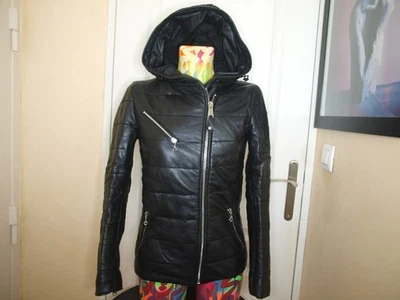 CHAQUETA VINTAGE COLCHÓN DE CUERO NEGRO SCHOTT TALLA S - Imagen 1 de 4