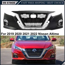 Primed Front Bumper Cover Kit For 2019 2020 2021 2022 Nissan Altima Replacement