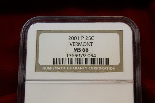2001-P VERMONT NGC MS 66, STATEHOOD QUARTER, UNCIRCULATED, - Picture 3 of 4
