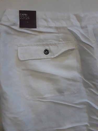 LANE BRYANT Summer White Linen Cargo Capri Crop Pants Plus Size 26/28 4X NWT - Picture 12 of 12