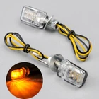 Clear 6 LED Mini Motorcycle Dirt Bike Turn Signal Blinker Indicator Amber Light