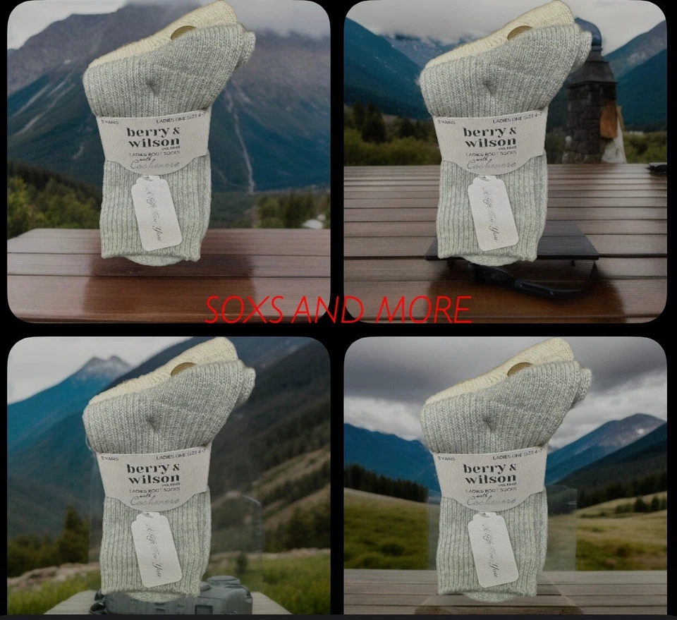 CALCETINES BOTA DE LUJO PARA DAMA MEZCLA DE CACHEMIR Y LANA *TALLA UK 4-7 • EU 37-41 Foto 4 de 4