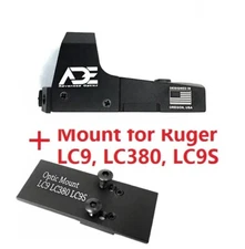 Ade RD3-006B GREEN Dot Reflex Sight + RUGER LC9,LC380,LC9S pistols Handgun red