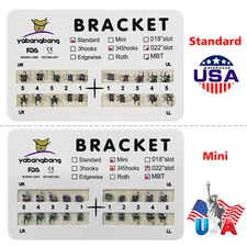 Dental Orthodontic Metal Brackets Braces Mini Standard Slot.022 MBT 345 Hooks po