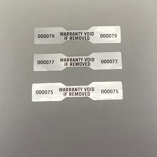 Warranty Void If Removed Sticker Glossy Silver Label VOID Security Seal 50x10mm - Picture 5 of 6