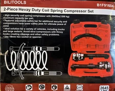 New Bilitools 2 Piece Heavy Duty Coil Spring  Compressor Set. OPEN BOX FREE SHIP