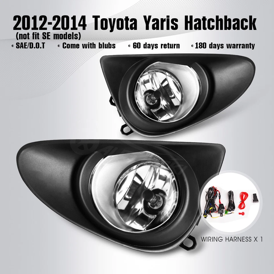 Se adapta a Toyota Yaris 2012 2013 2014 luces antiniebla lentes transparentes 1 par de lámparas  Foto 2 de 4