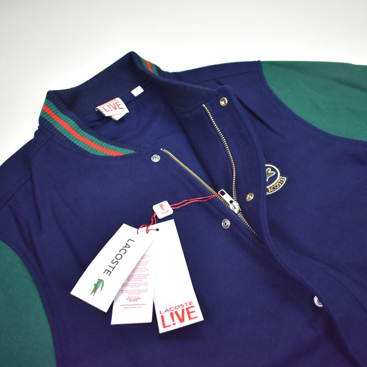 NWT Supreme Lacoste ICONIC Navy Green Wool Varsity Jacket NWT Supreme Lacoste ICONIC Navy Green Wool Varsity Jacket