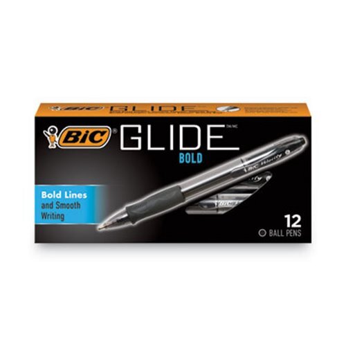 BIC Velocity Kugelschreiber – Nachfüllbar, Mittlere Strichstärke, Schwarze Tinte, 12er Pack