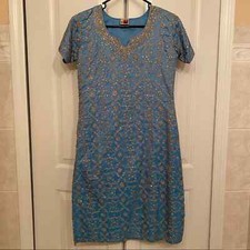 Blue Gold Full Designed Indian Salwar Kameez / Punjabi Dress