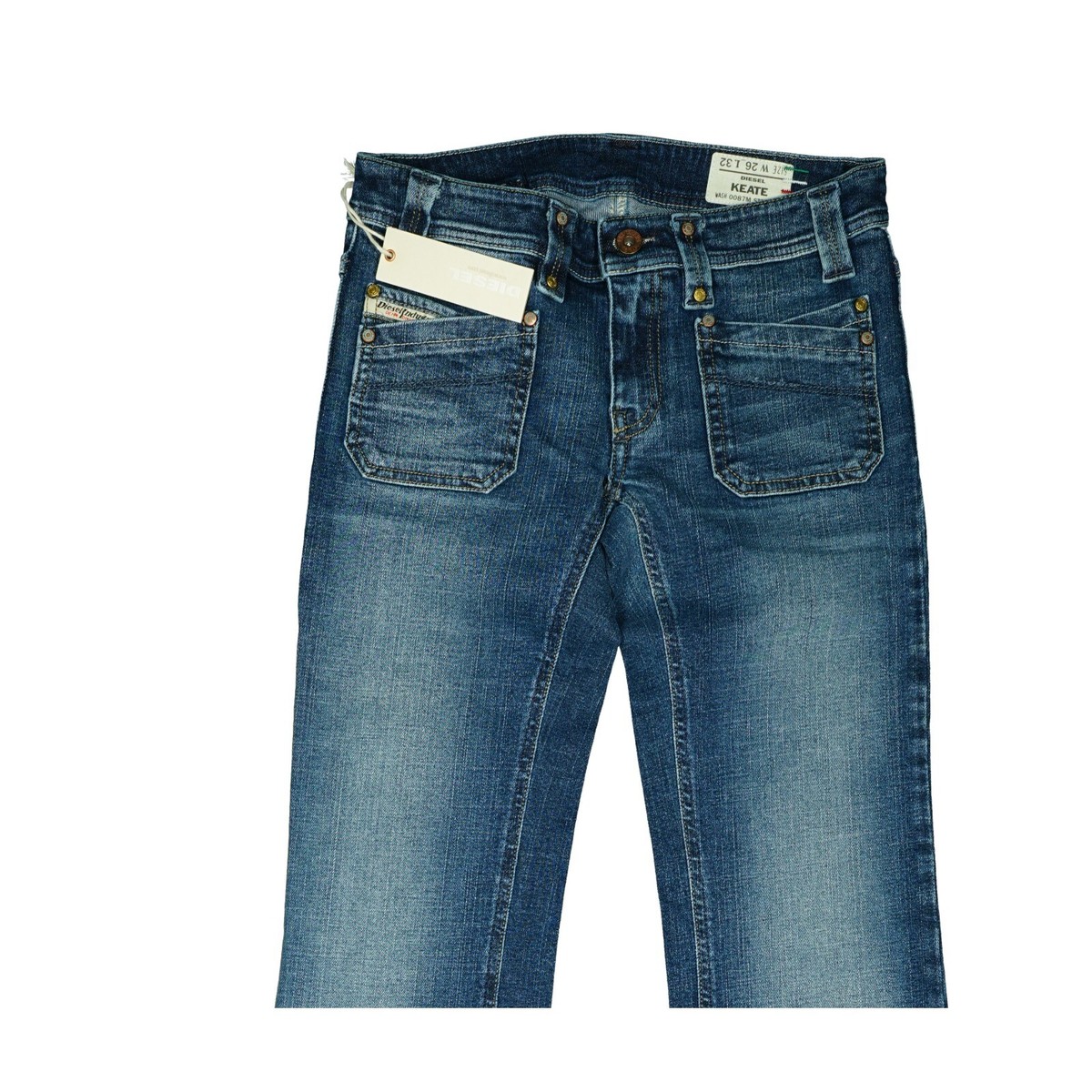 Diesel Keate Jeans Hose Straight Slim stretch low Rise Gr 34 XS