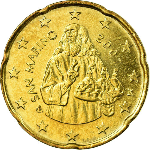 [#726532] Saint-Marin, 20 centimes d'euro, 2007, SS, laiton, KM:444 - Photo 1/2