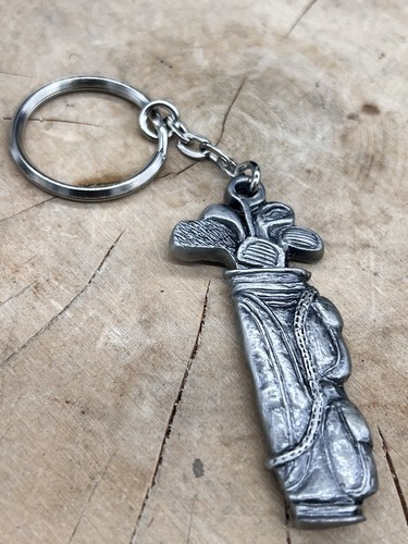 Pewter Golf Bag Key Ring (Chain) Gift Favors Present - Picture 3 of 3
