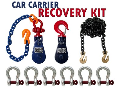 Car Carrier Recovery Kit Custom Wrecker Shackle Block Grade 80 Binder Chain Tow