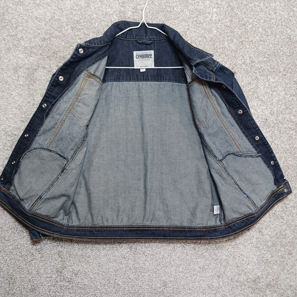 Chaqueta Jean Gymboree Juvenil XL Azul Denim Calavera y Huesos Llaves Mecánicas  Foto 4 de 4