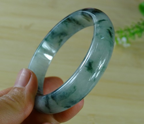 Certified Handcraft Green Grade A Jade Jadeite Bangle Bracelet 57 MM B-186-8 - Picture 4 of 7