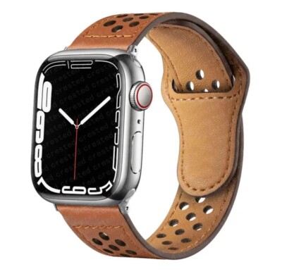CRESTED LEDER ARMBAND SPORT LOOP APPLE WATCH ULTRA & SERIEs 6 7 8 9 42mm 44mm
