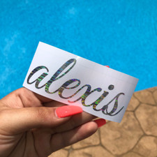 Custom Name Sticker Holographic Cursive Vinyl Decal Sticker Tumbler Name Sticker