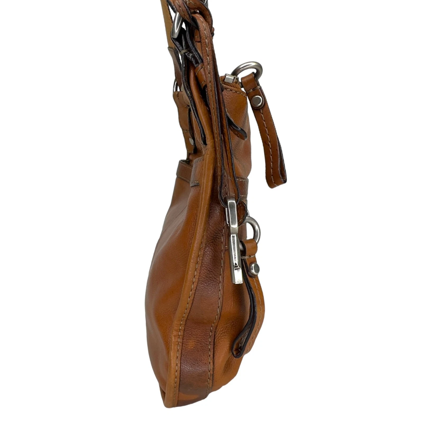 Borsa in pelle Fossil marrone tracolla messenger designer moda borsa da sella