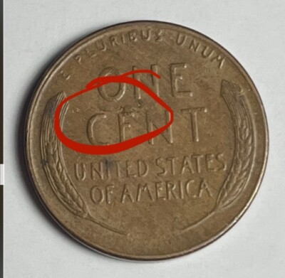 うめです❗️ 1950-s wheat penny , WITH LARGE LAMINATION ERROR #507 | eBay