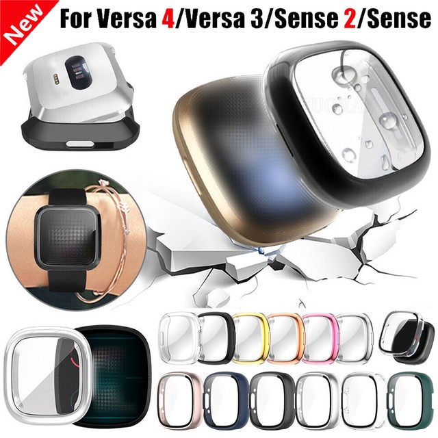 For Fitbit Versa 4 3 Sense2 Full Coverage Case Shockproof Screen Protector Cover For Fitbit Versa 4 3 Sense2 Full Coverage Case Shockproof Screen Protector Cover