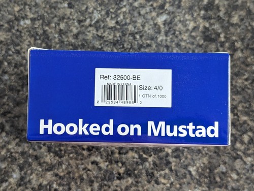 Gancho Plantilla Doblable Mustad 32500-BE 90o 1X Rubio Fuerte - Talla 4/0 Caja 1.000 - Imagen 2 de 3