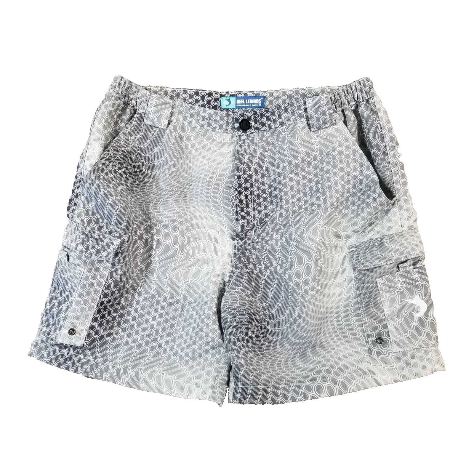 Reel Legends cargo shorts men's large gray comfort waist outdoor fishing