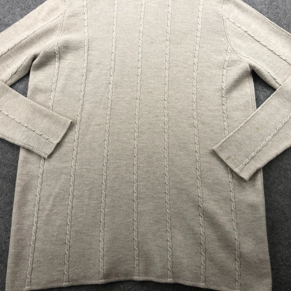 Suéter Cullen Mujer Grande Beige Tejido Cuello Simulado Pullover Lana * Foto 2 de 4