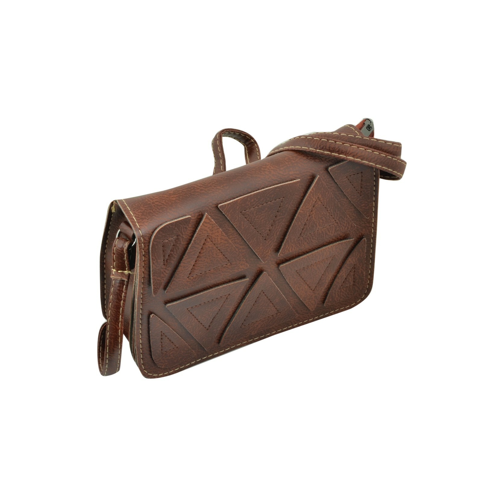 Handbag with Overlap Design and Adjustable Cross Shoulder Sling Strap-image