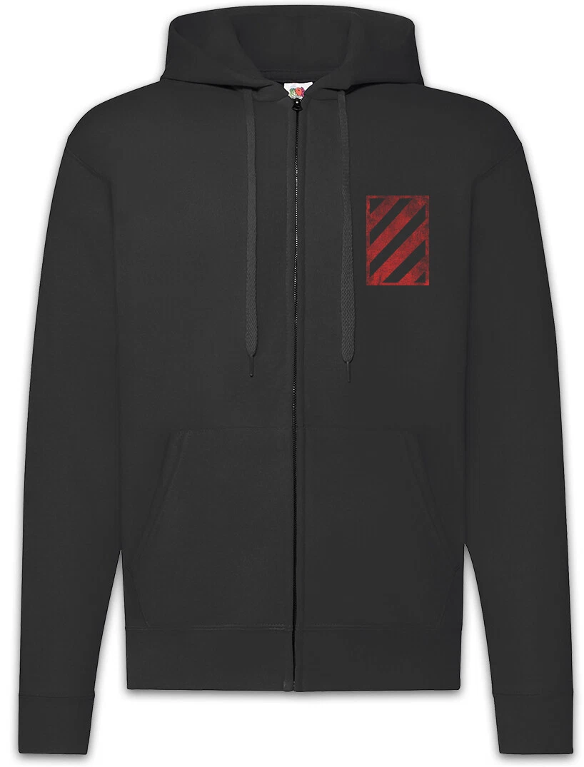 Red Black Hazard Zipper Hoodie Red Hats The Los Angeles Colony Symbol Sign Logo