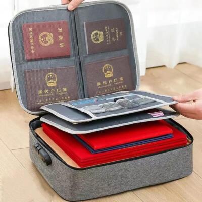 Large Fireproof Document Box with Lock File Storage Waterproof Safe Bag