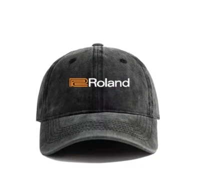 ROLAND New Dark Grey 100% Cotton Denim Baseball Cap Curved Peak Hat ROLAND
