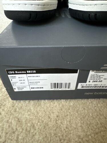New Balance 550 x Comme des Garcons Homme Black 2022 US 7M 8.5W - Picture 4 of 4