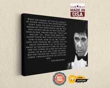 Scarface Canvas Print Tony Montana Al Pacino Wall Decor Art Print