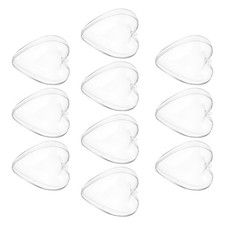 10 Pcs 3.9" Clear Fillable Heart Ornament DIY CRAFT Heart Shaped Decor Hanger