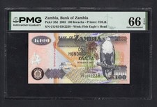 Zambia 100 Kwacha 2003 P38d Uncirculated Graded 66